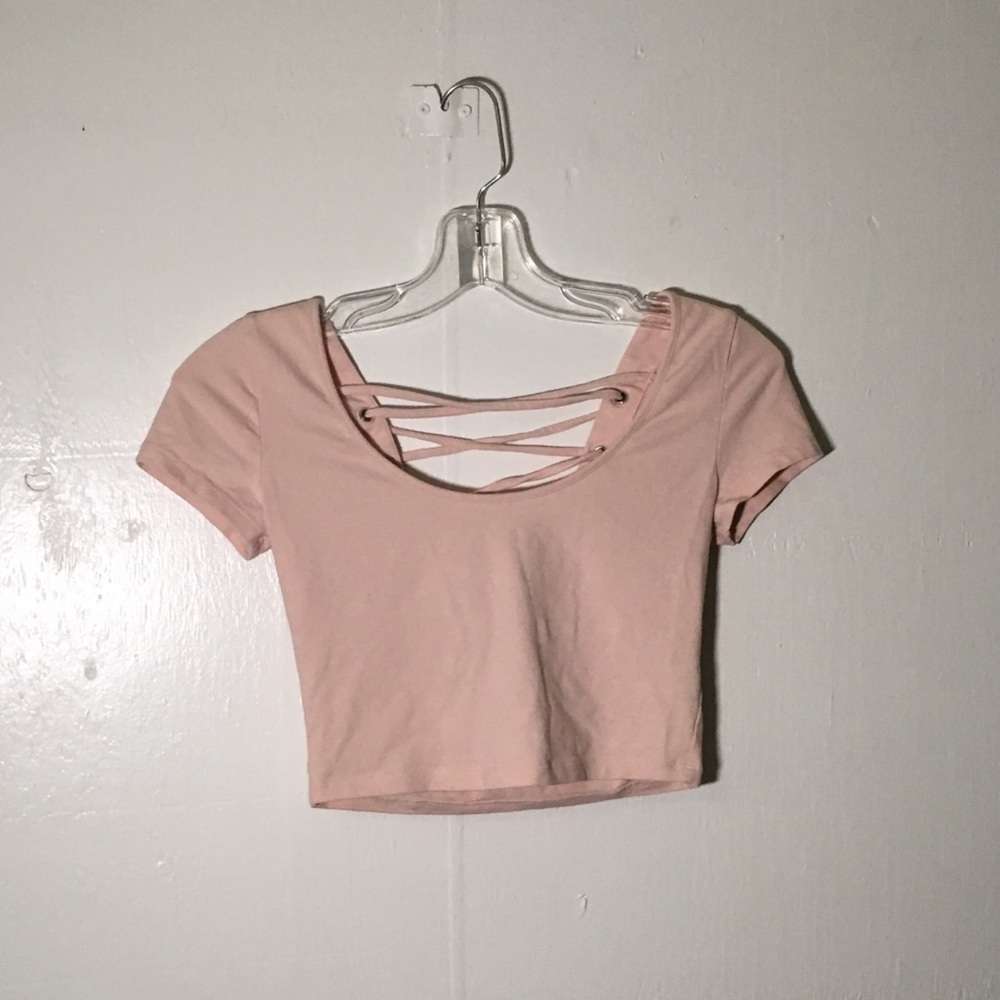 Forever 21 pink crochet cropped top